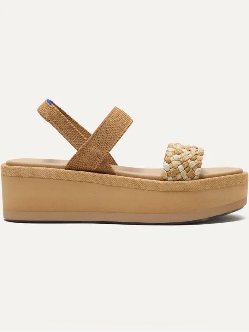 Rothy's Tan & Cream Braided Platform Sandals - Picture 2 of 6